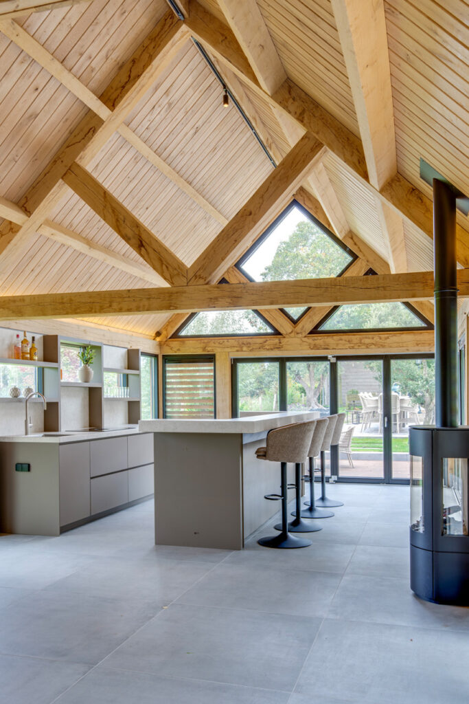 Plafond poolhouse Houtbouw Holland detail fotografie Objectenco